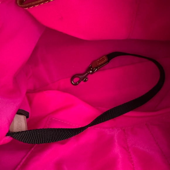 Dooney & Bourke Black Nylon Hobo with Brown Leather Trim and Gold Hardware - Picture 3 of 7